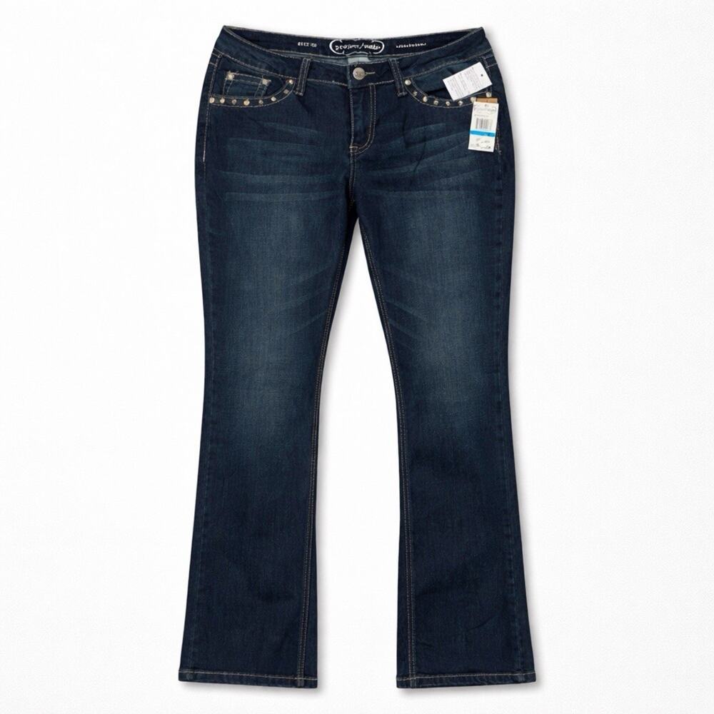 Project Indigo Slim Boot Jeans Women’s Size 9 Dark Wash Studded Pockets Bootcut